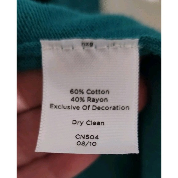 Talbots Ruffle Cardigan Blue Green, Size XL - Picture 5 of 5